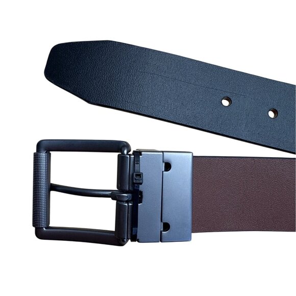 Timberland Mens Reversible Leather Belt With Metal Buckle Black/Brown - Picture 3 of 8